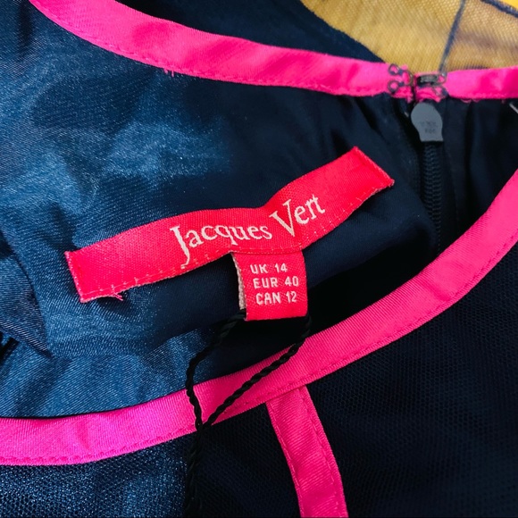 JACQUES VERT NAVY AND FUCHSIA DRESS - Picture 3 of 4